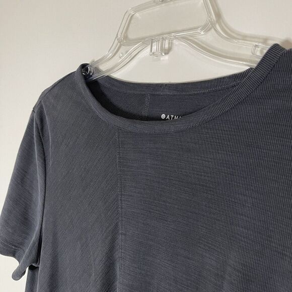 NEW! ATHLETA gray asymmetrical crew neck relaxed tshirt size Medium $65 - Picture 6 of 7